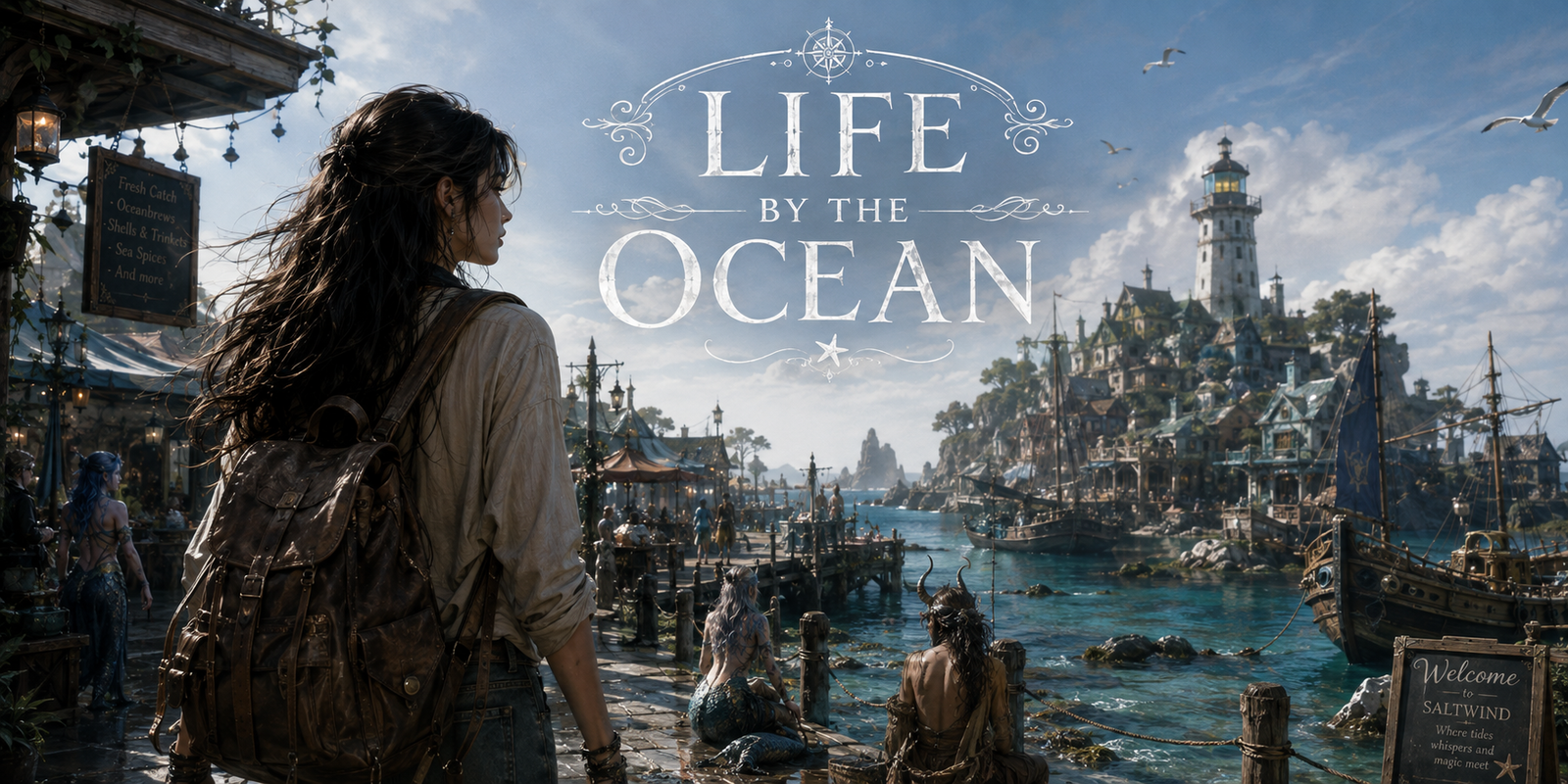 Cover art for Life By The Ocean, a fantasy scenario on AI Dungeon