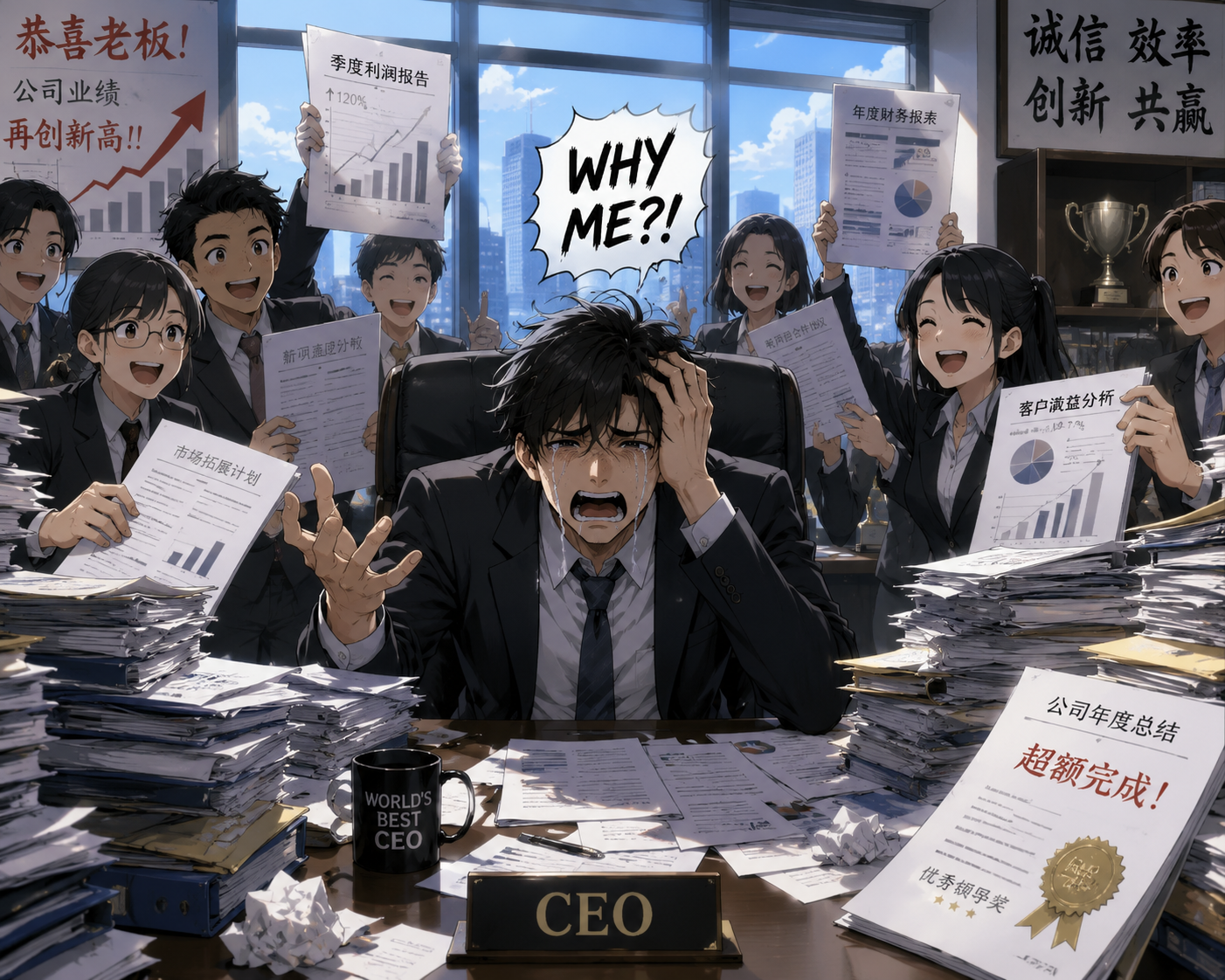 Cover art for Why Won't My Business Go Bankrupt?!, a business scenario on AI Dungeon