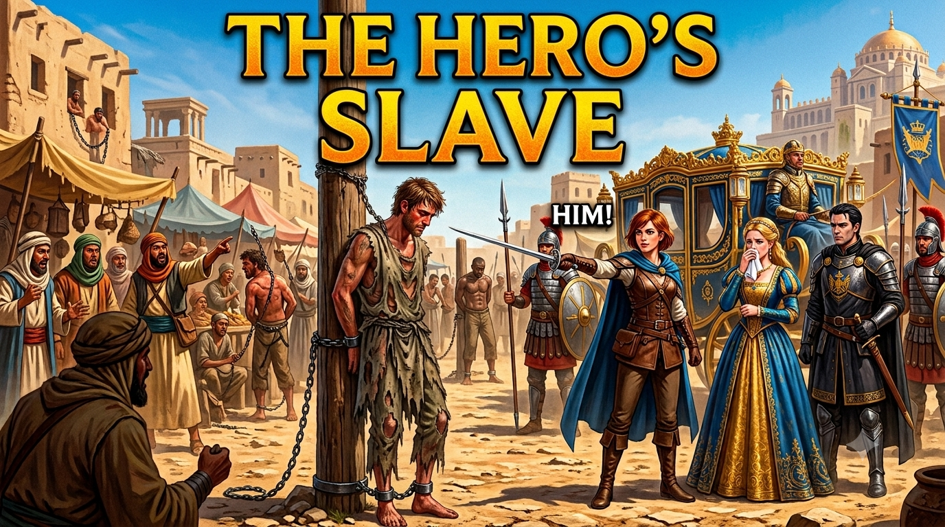 Cover art for The Hero’s Slave, a hero scenario on AI Dungeon