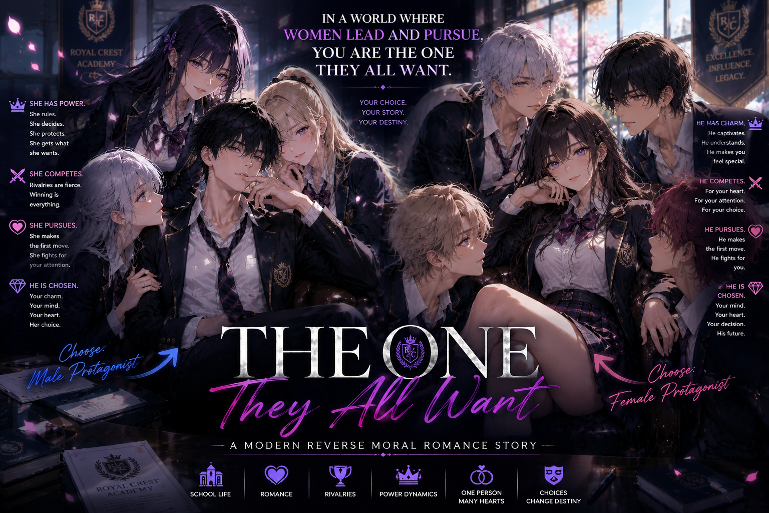 Cover art for The One They All Want, a reverse moral scenario on AI Dungeon