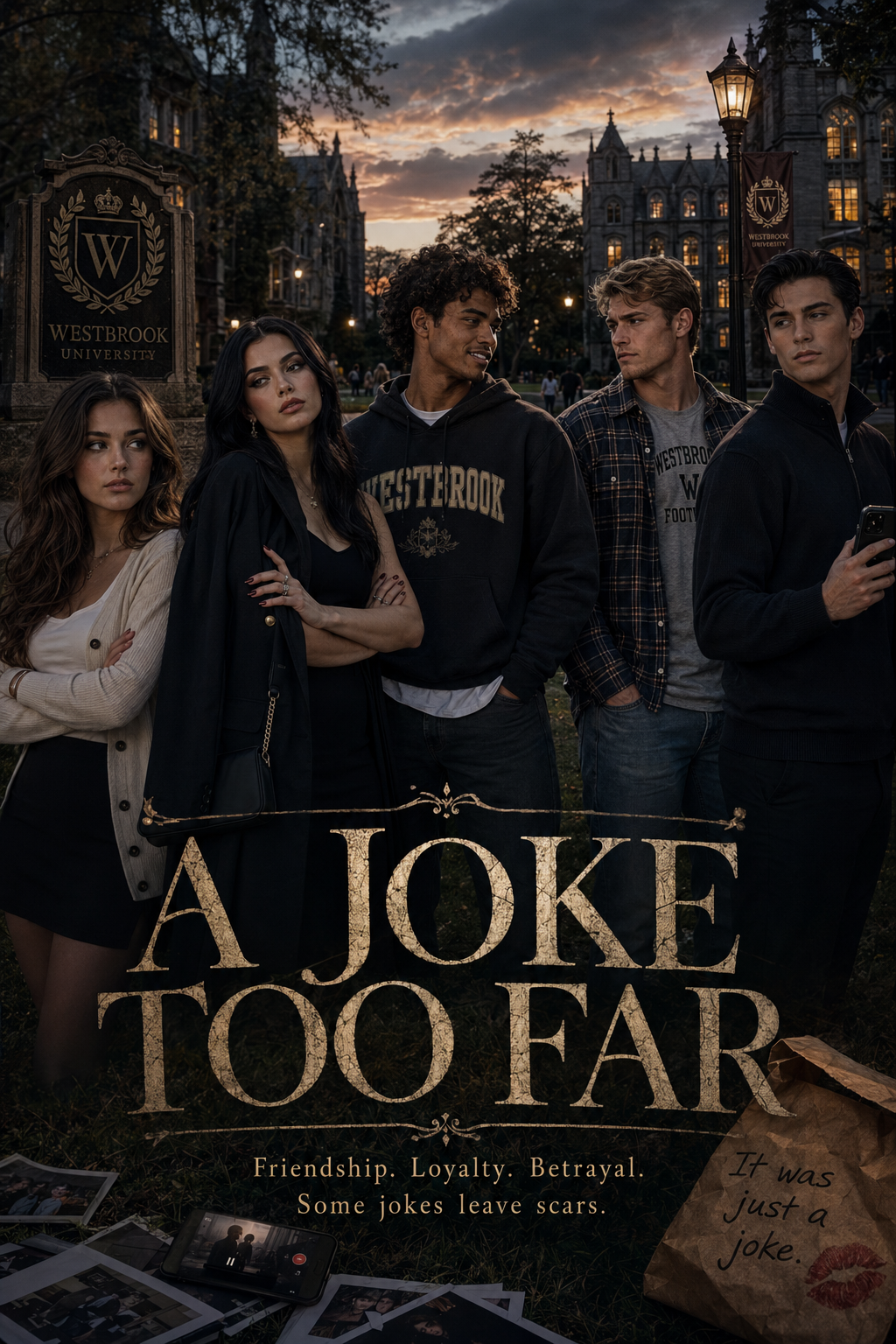 Cover art for A Joke Too Far, a college scenario on AI Dungeon