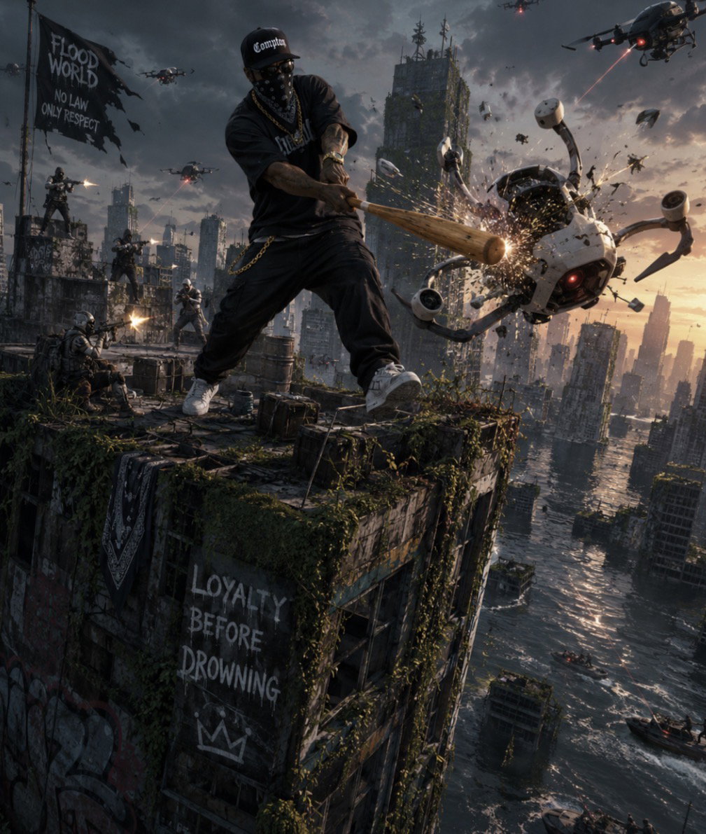 Cover art for After the flood-parkour city, a parkour scenario on AI Dungeon