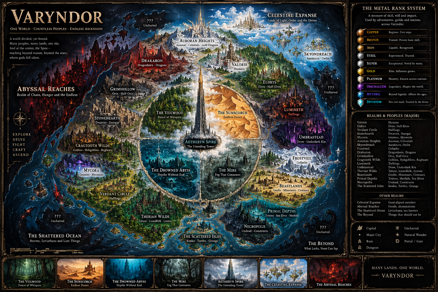 Cover art for VARYNDOR: AGE OF ASCENSION, a magic world on Voyage