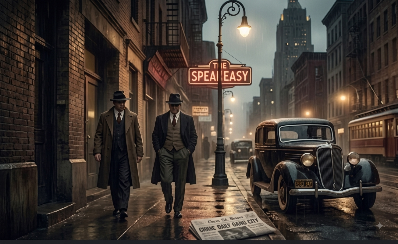 Cover art for The New York Mafia: Prohibition Era, a rpg scenario on AI Dungeon