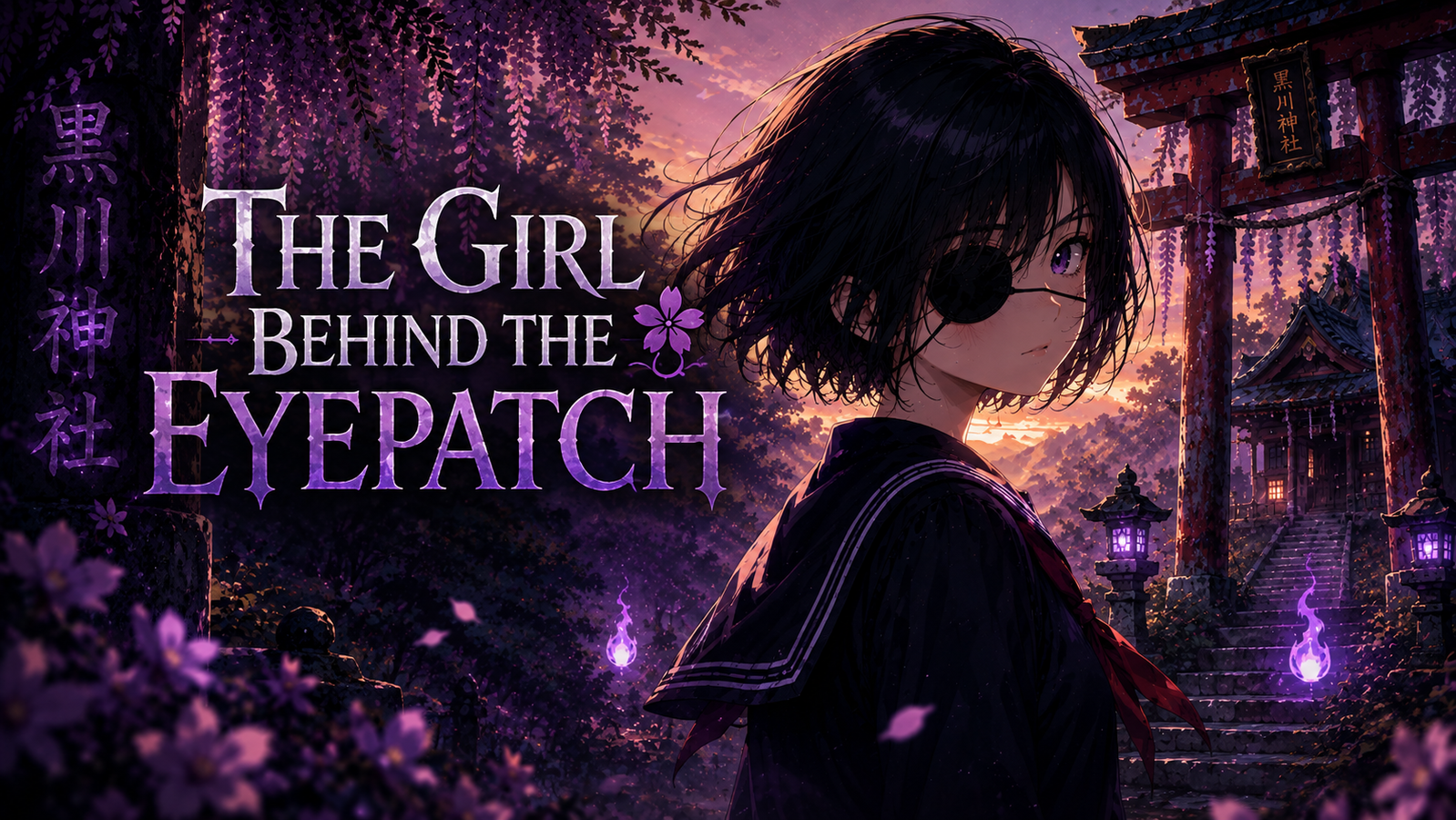 Cover art for The Girl Behind the Eyepatch, a supernatural scenario on AI Dungeon