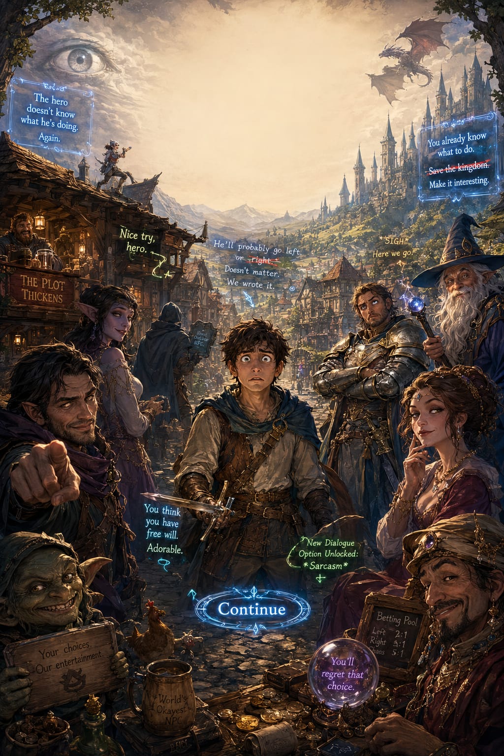 Cover art for The Story is Playing with You, a comedy scenario on AI Dungeon