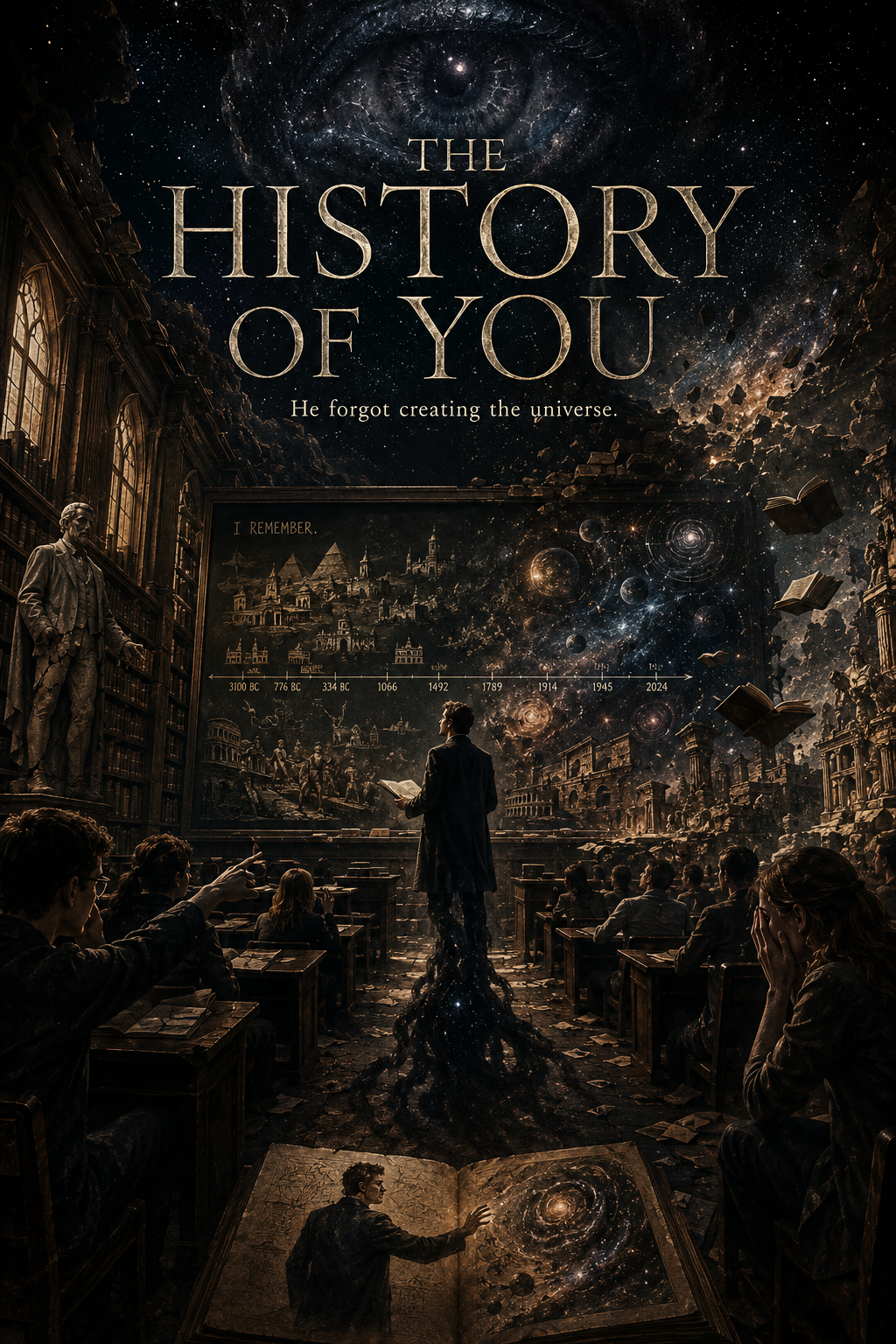 Cover art for The History of You, a cosmic horror scenario on AI Dungeon