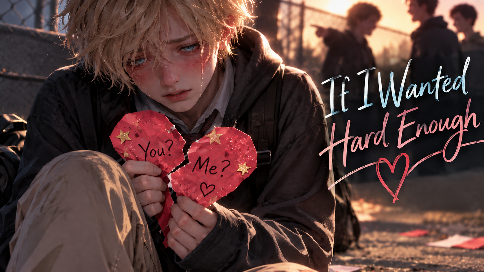 Cover art for ❤️If I Wanted Hard Enough💔, a high school scenario on AI Dungeon