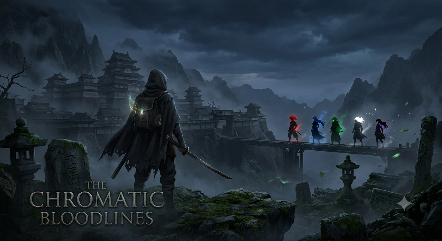 Cover art for The Chromatic Bloodlines, a fantasy scenario on AI Dungeon