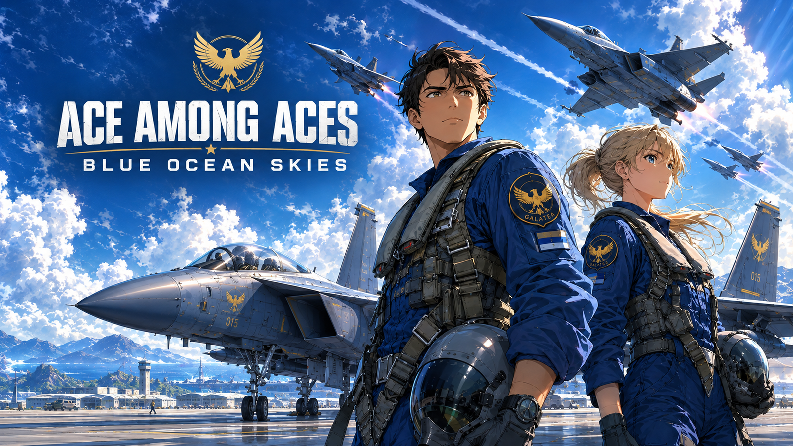 Cover art for Ace Among Aces: Blue Ocean Skies, a pilot world on Voyage
