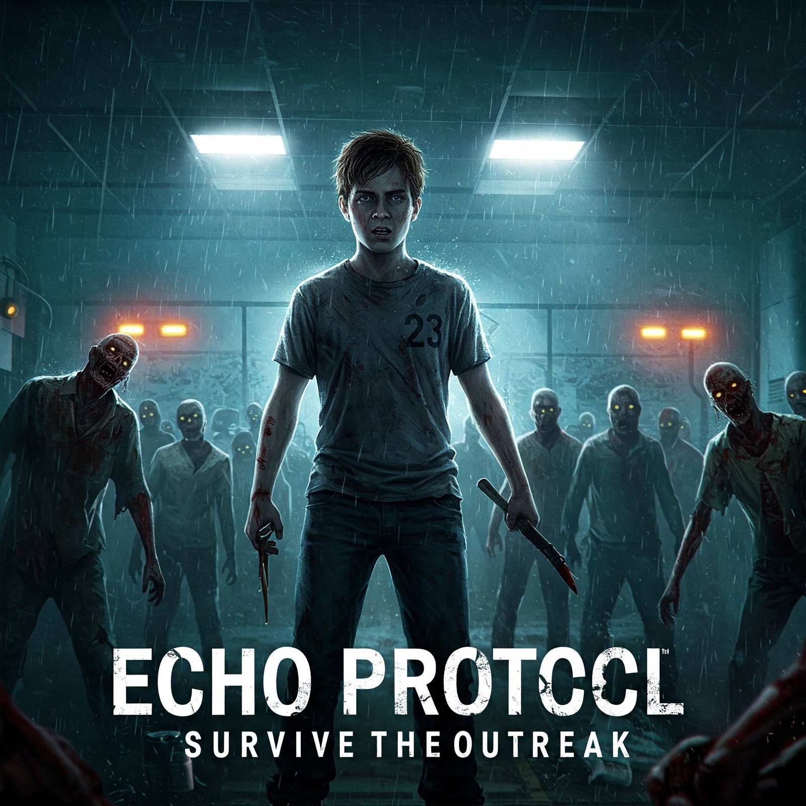 Cover art for Zombie Echo Protocol, a zombie scenario on AI Dungeon