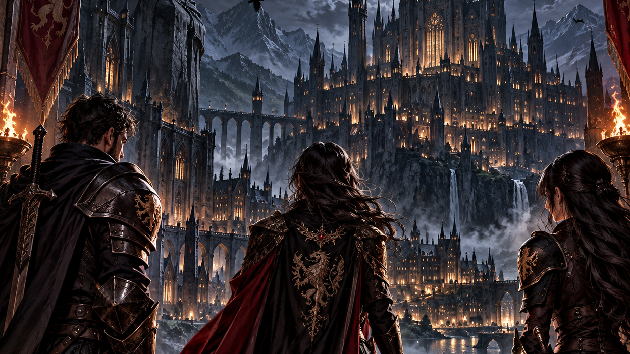 Cover art for A Crown of Black Roses, a sandbox scenario on AI Dungeon