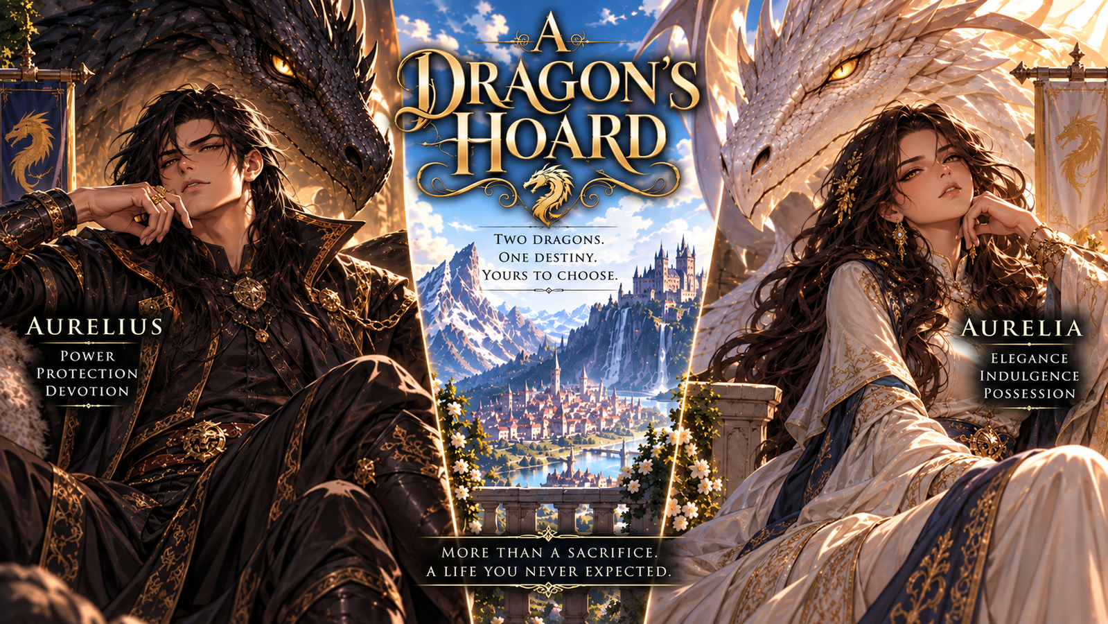 Cover art for A Dragon's Hoard, a dragon scenario on AI Dungeon