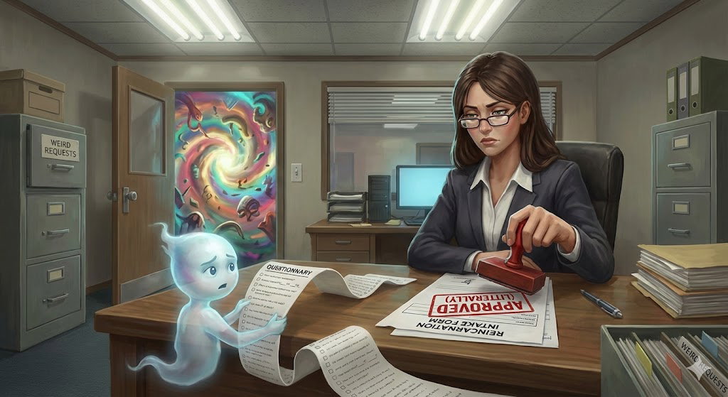 Cover art for Be Careful What You Answer, a fantasy scenario on AI Dungeon
