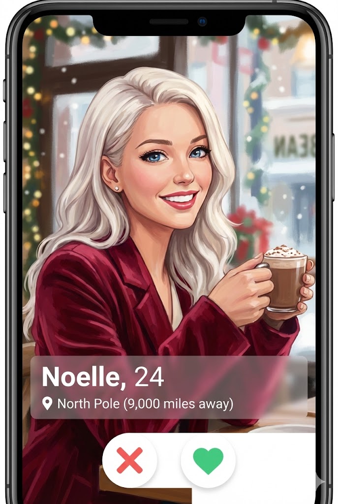Cover art for Dating Noelle: The Naughty or Nice List, a christmas scenario on AI Dungeon