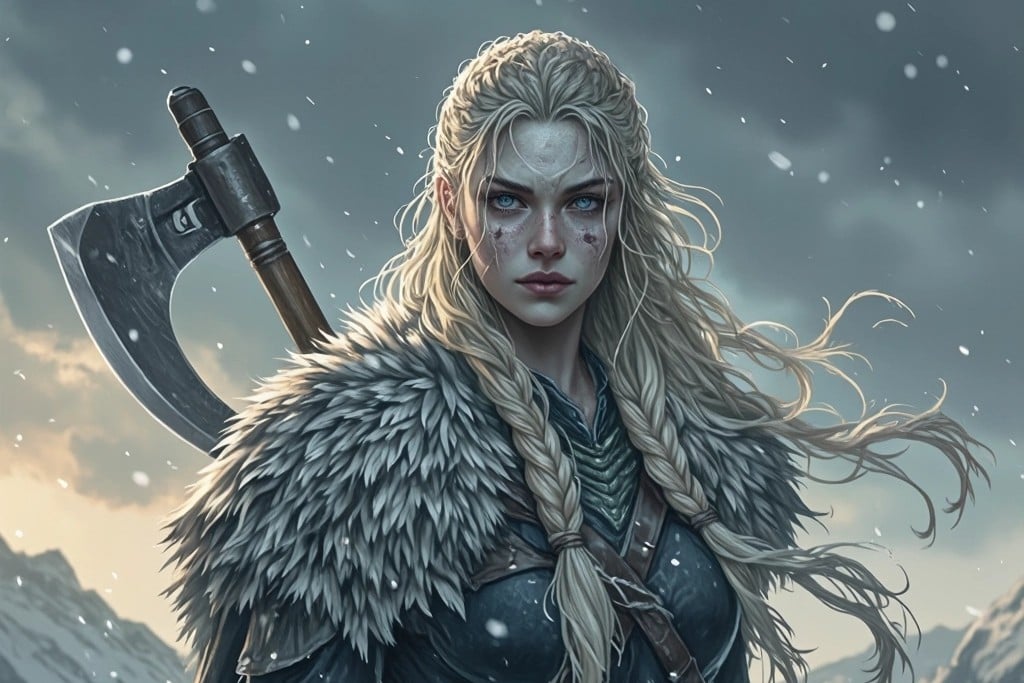 Cover art for The Woman From The North, a northern woman scenario on AI Dungeon