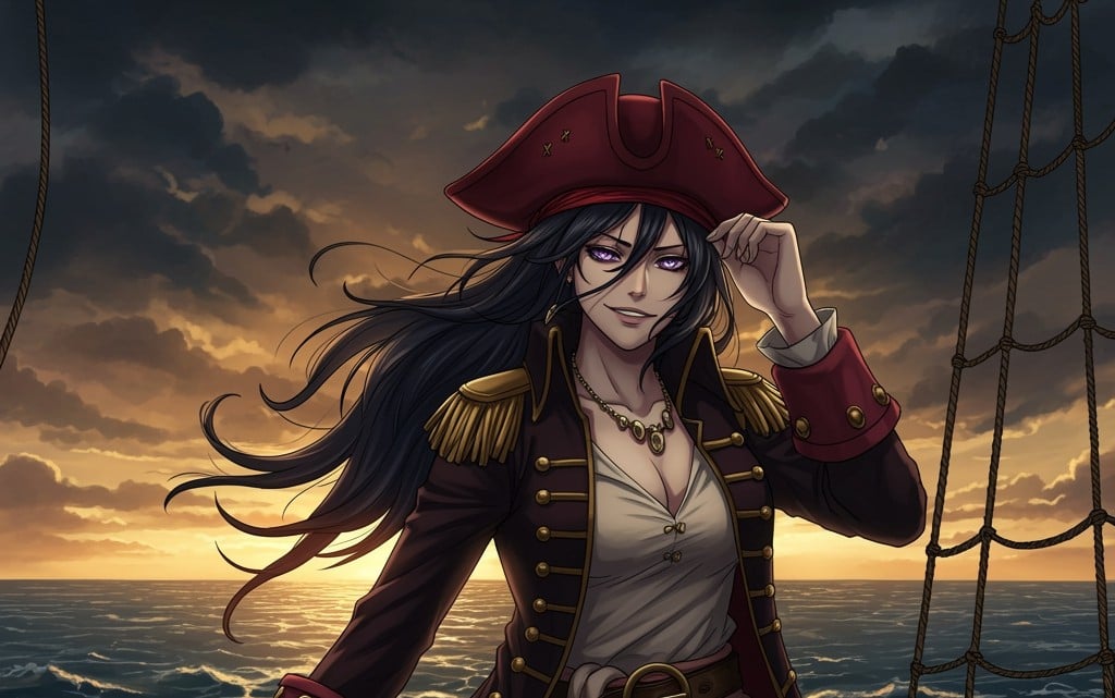Cover art for Cassidy Blackburne (Blood and Brine), a pirate scenario on AI Dungeon