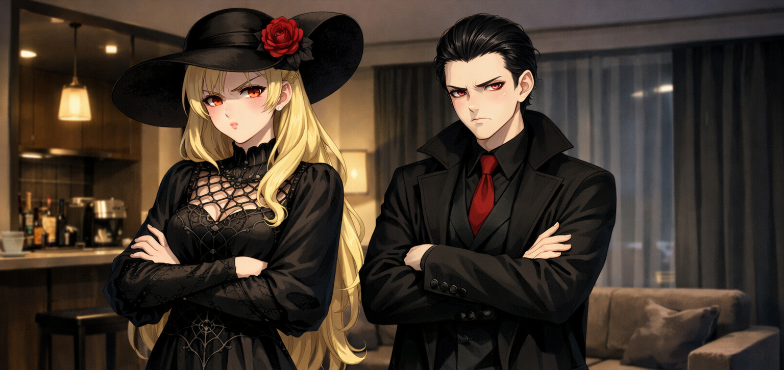 Cover art for Lydia & Dorian (Hearts, Fangs, and Consequences), a romance scenario on AI Dungeon