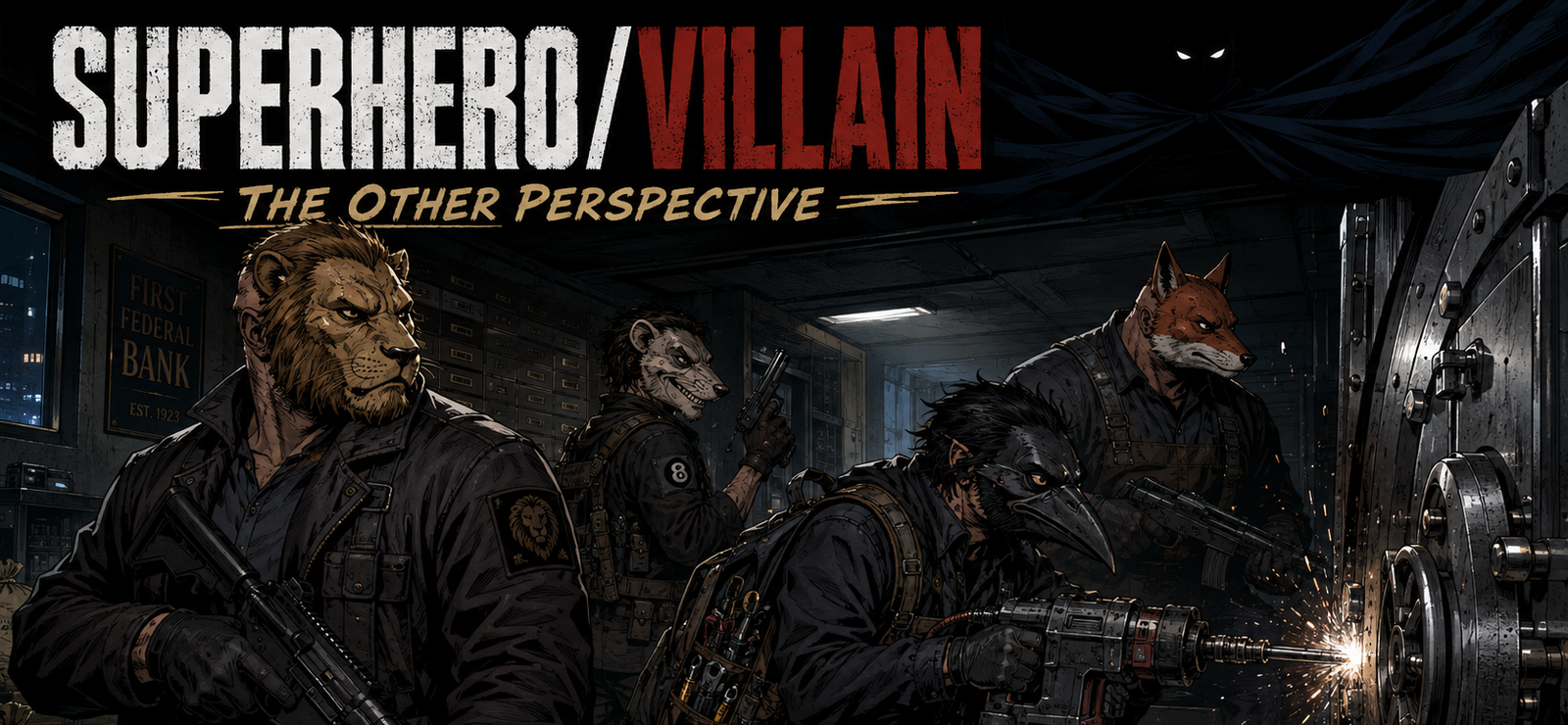Cover art for Superhero/Villain (The Other Perspective), a super hero scenario on AI Dungeon