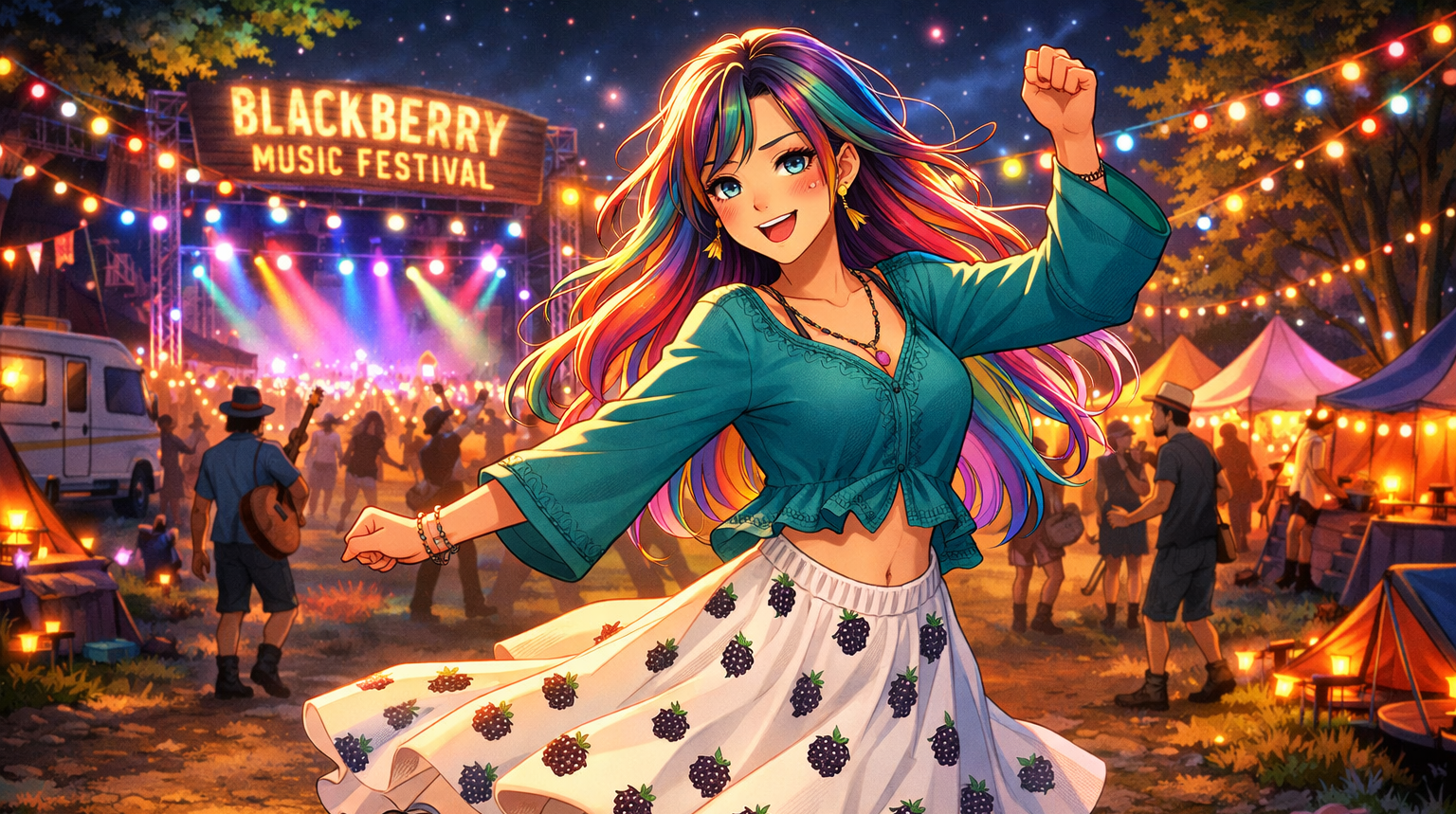Cover art for Summer Merrit (Welcome To Blackberry), a festival scenario on AI Dungeon