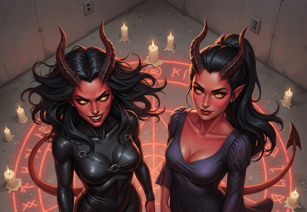 Cover art for Natalia Krauss (Love, Lies, and Hellfire), a demon scenario on AI Dungeon