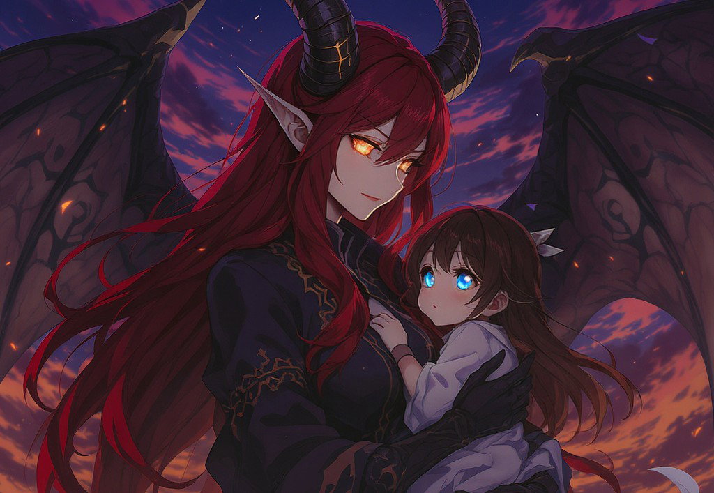 Cover art for Ash and Merry (One Happy Family), a demon scenario on AI Dungeon