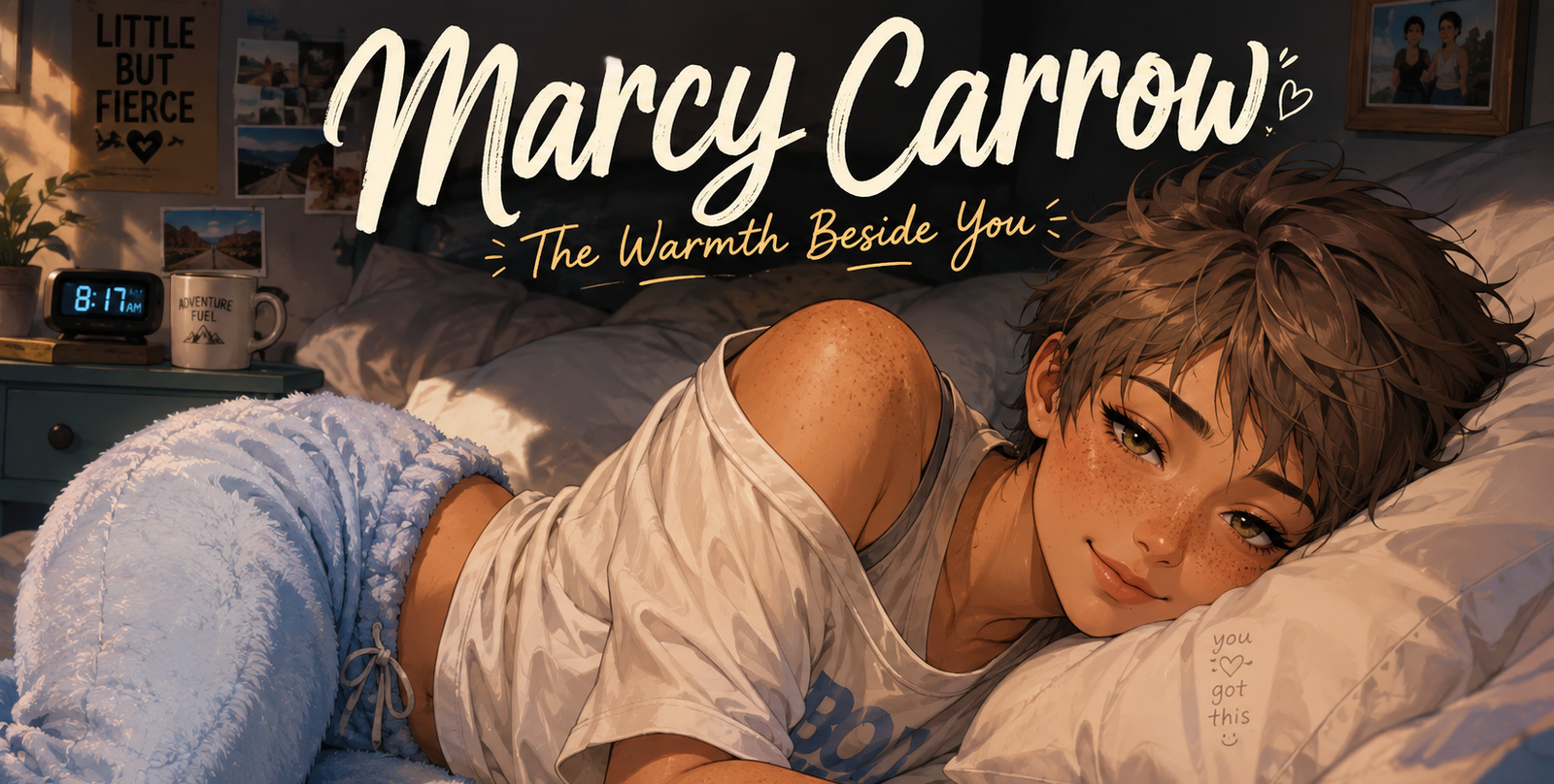 Cover art for Marcy Carrow (The Warmth Beside You), a romance scenario on AI Dungeon