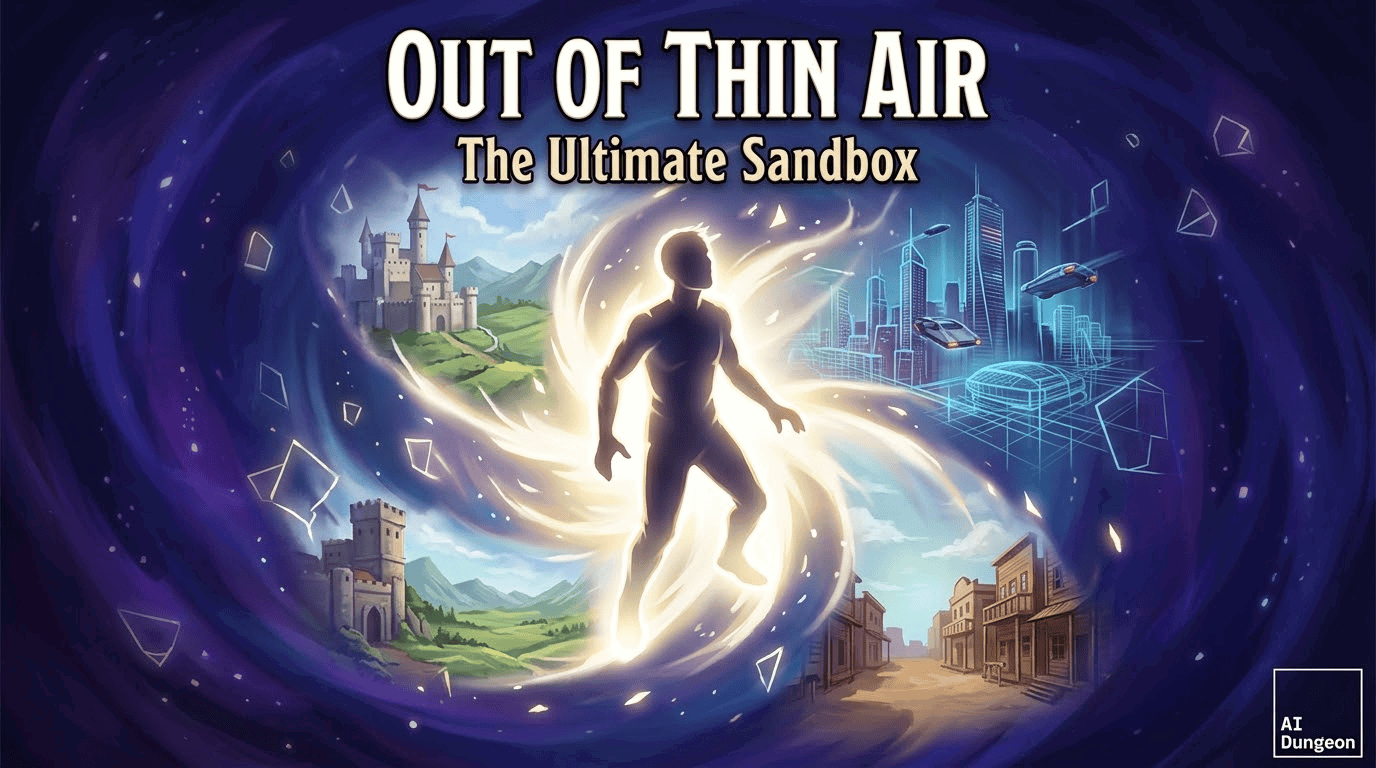 Cover art for Out of Thin Air: The Ultimate Sandbox, a sandbox scenario on AI Dungeon