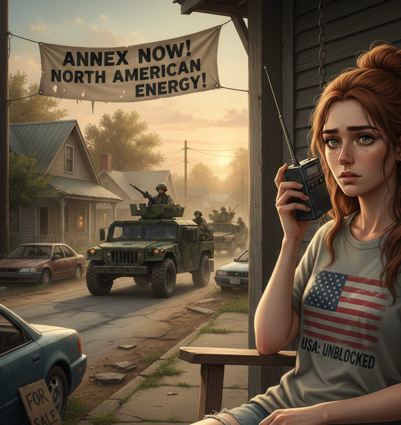 Cover art for Stars, Stripes, and Oil, a modern scenario on AI Dungeon