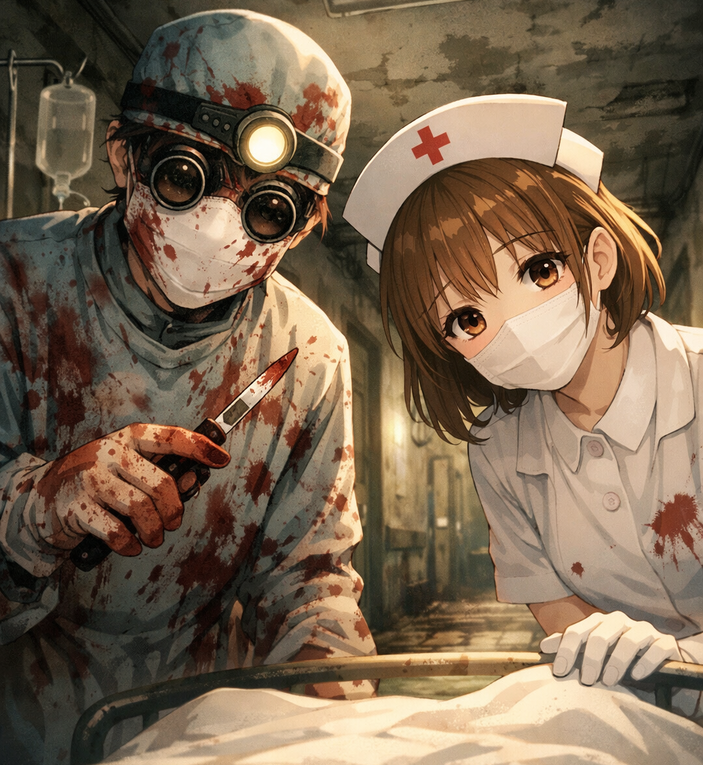 Cover art for St. Raphael Hospital and Nursing Graveyard, a mystery scenario on AI Dungeon